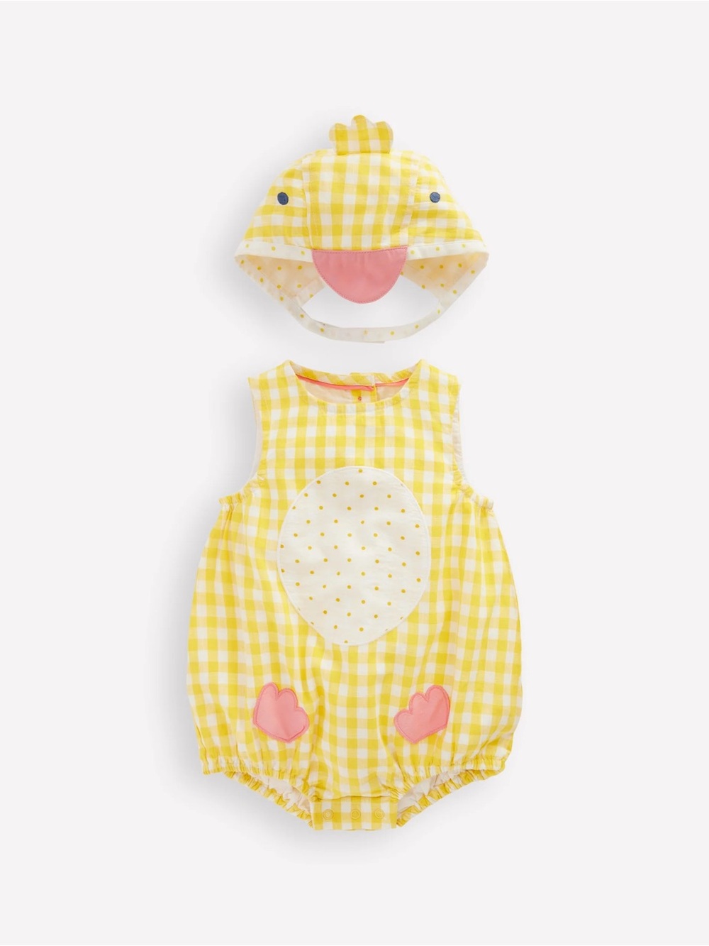 Baby boden yellow gingham chick outfit costume